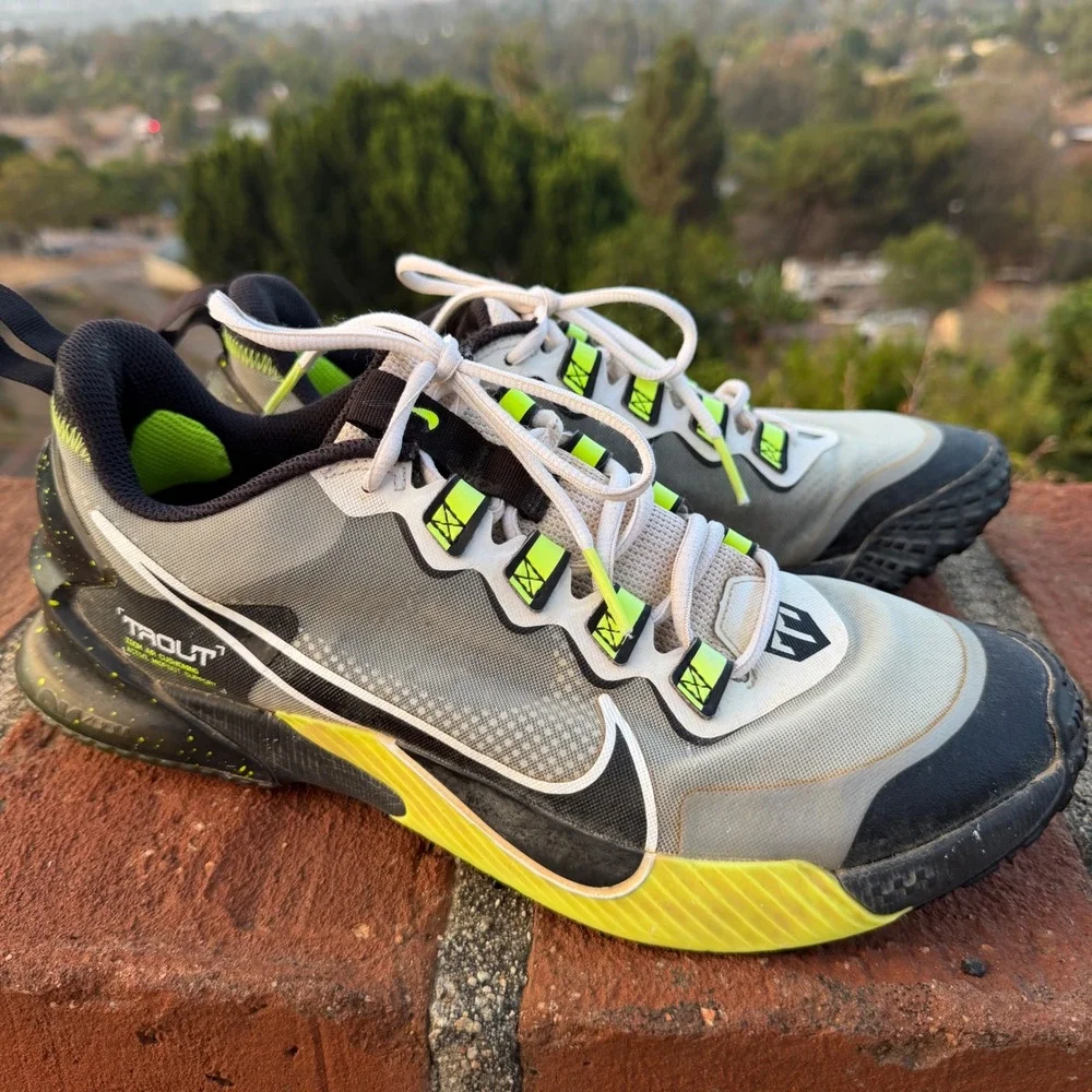 Nike Force Zoom Trout 7 Turf Baseball Shoes Grey Green CZ5916-023 Mens 10